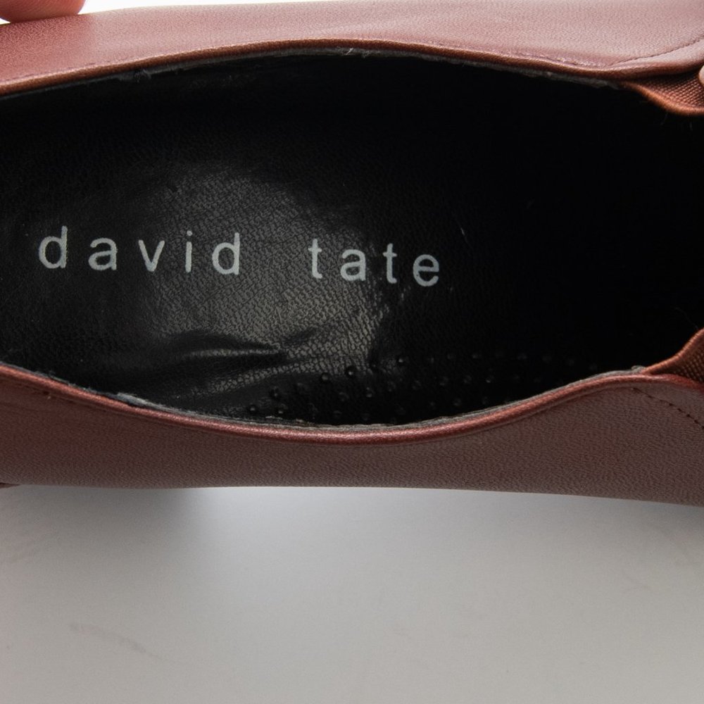 David Tate Bootie Stacked Block Heel Leather Boot Square Toe Size 7 WW Wide - Picture 8 of 9
